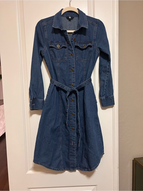 Frye Dresses & Skirts - 🤎🌀Frye Blue Denim Dress Full Button Front & Removable Waist Belt 🌀🤎